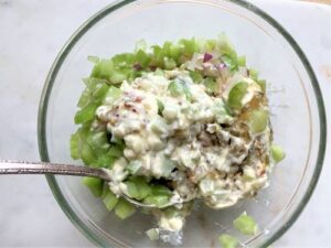 mix potato salad ingredients together