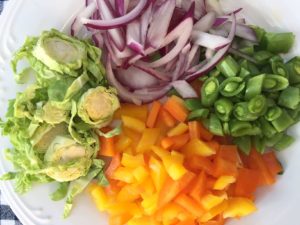 diced vegetables on plate