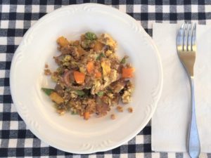 plate of cauliflower fried rice